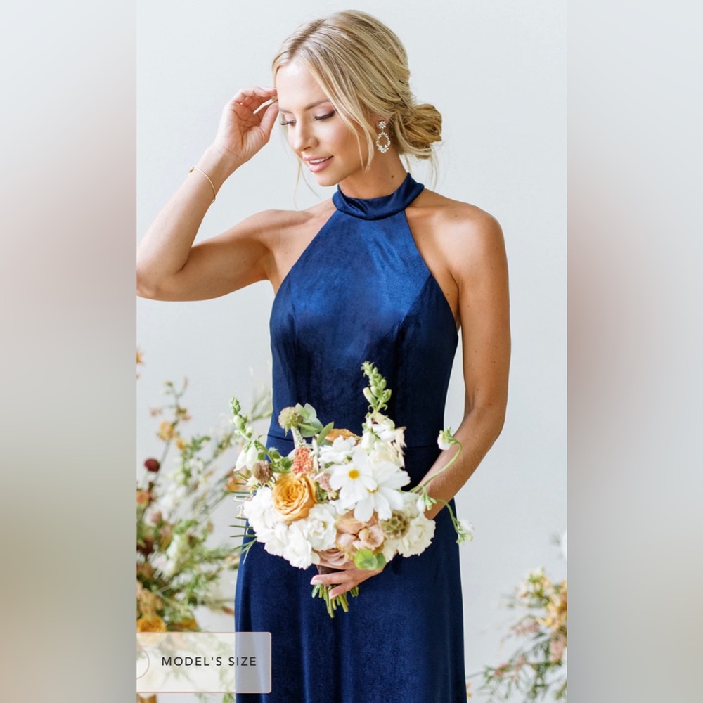 NWT Revelry Tori halter full-length velvet dress